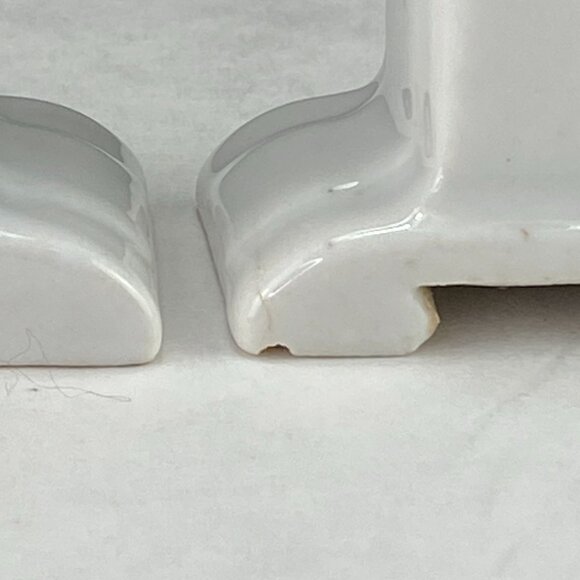 Vintage White Porcelain Towel Rack Mounts For Square Dowel - Picture 8 of 11